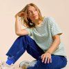 T Shirtgestreift GelbHellblau 3