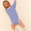 Popeia 24/7 baby body z bio bavlny královsky modrá/off white